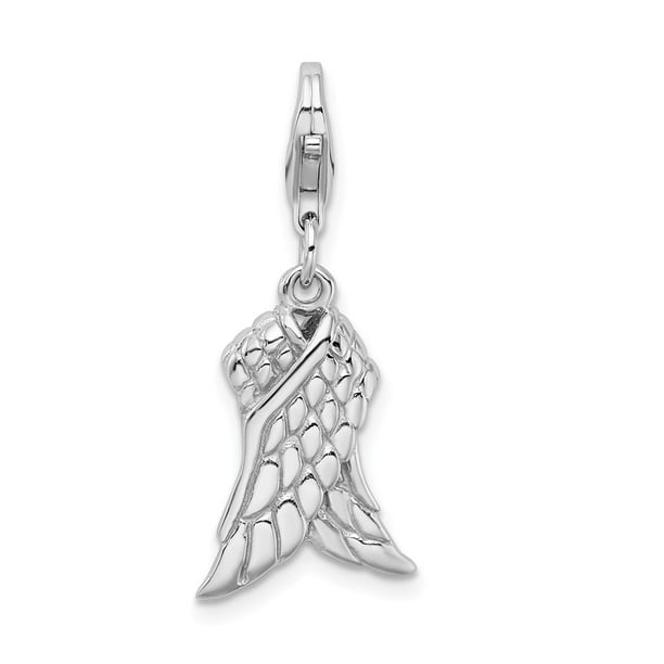 925 Sterling Silver Rhodium-plated Number 3 with Lobster Clasp Charm 925 Sterling Silver Rhodium-plated Number 3 with Lobster Clasp Charm